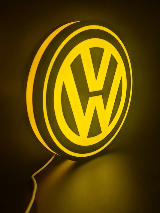 VW Yellow Light Box Sign