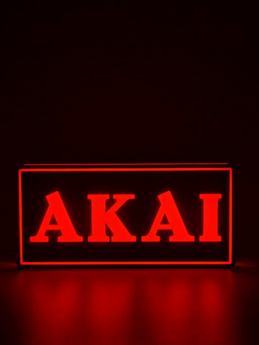 Akai Red Black Light Box Sign