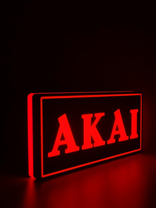 Akai Red Black Light Box Sign
