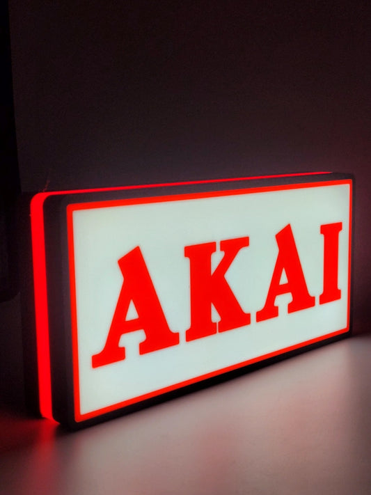 Akai White Red Light Box Sign