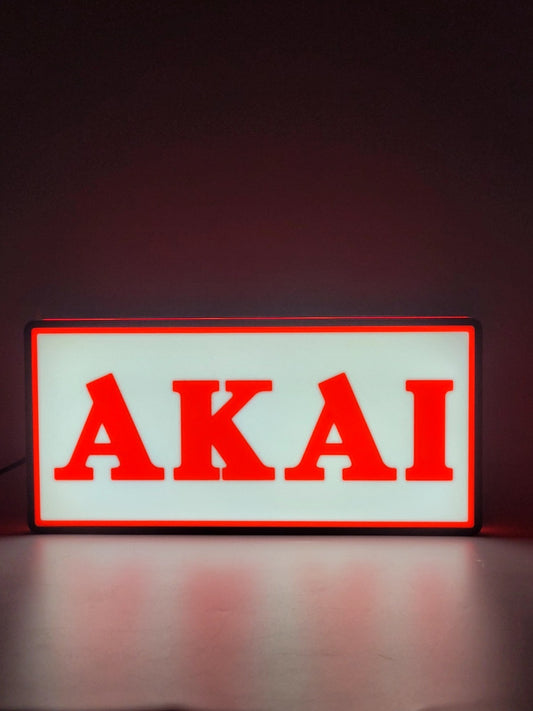 Akai White Red Light Box Sign