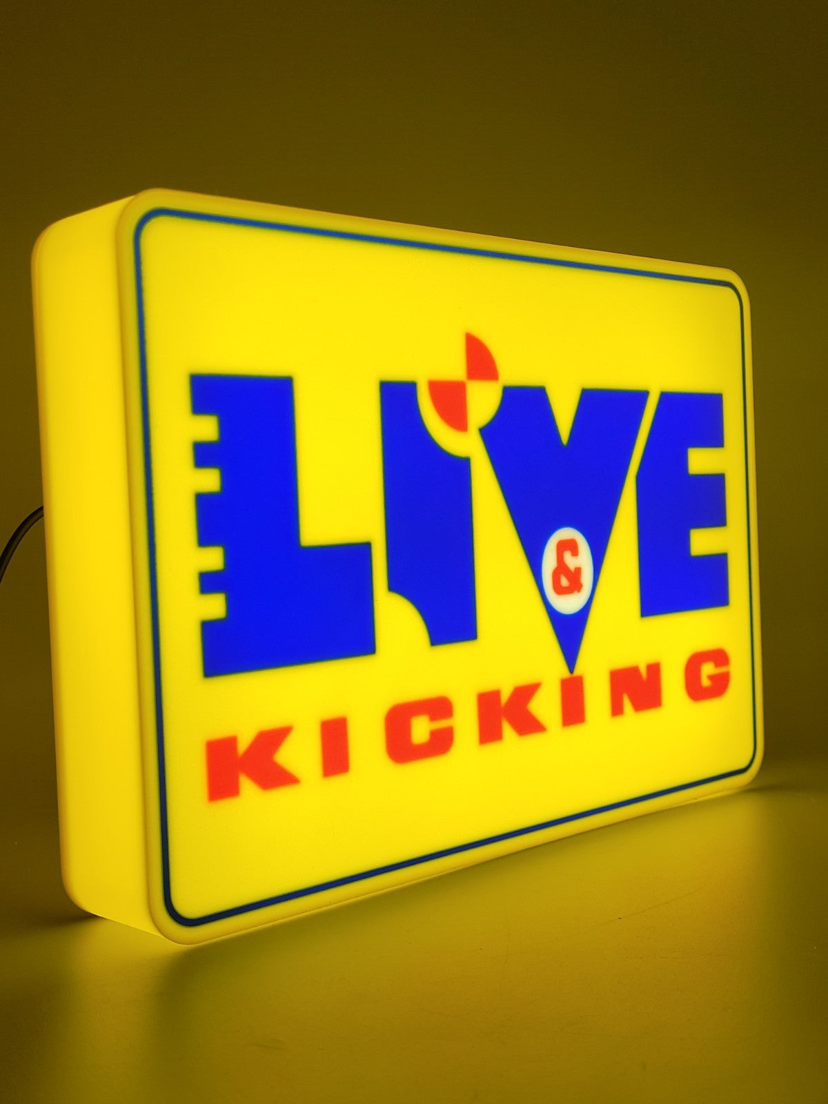Live And Kicking Light Box Sign