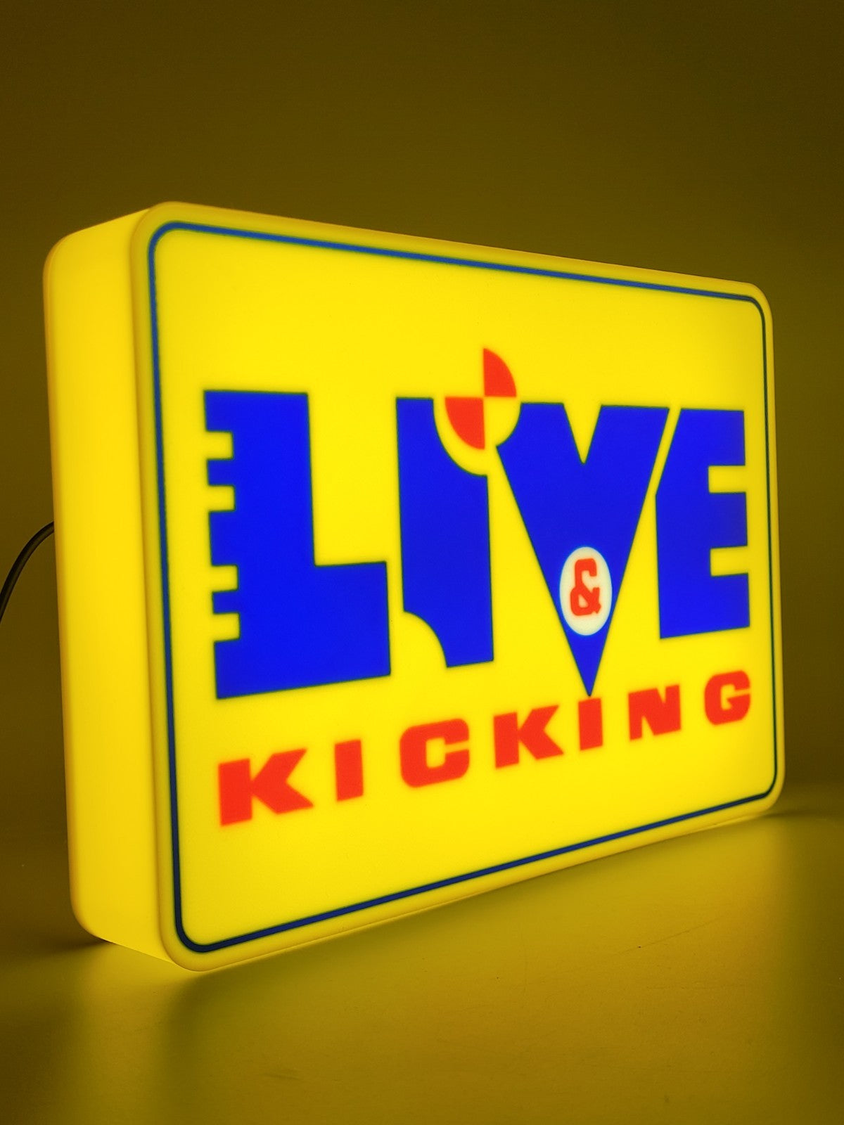 Live And Kicking Light Box Sign