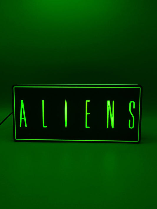 Aliens Green Light Box Sign