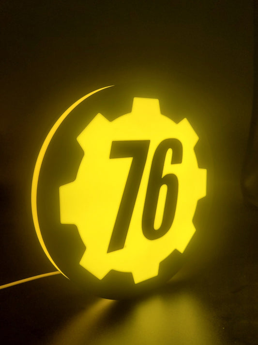 Fallout Vault 76 Light Box Sign