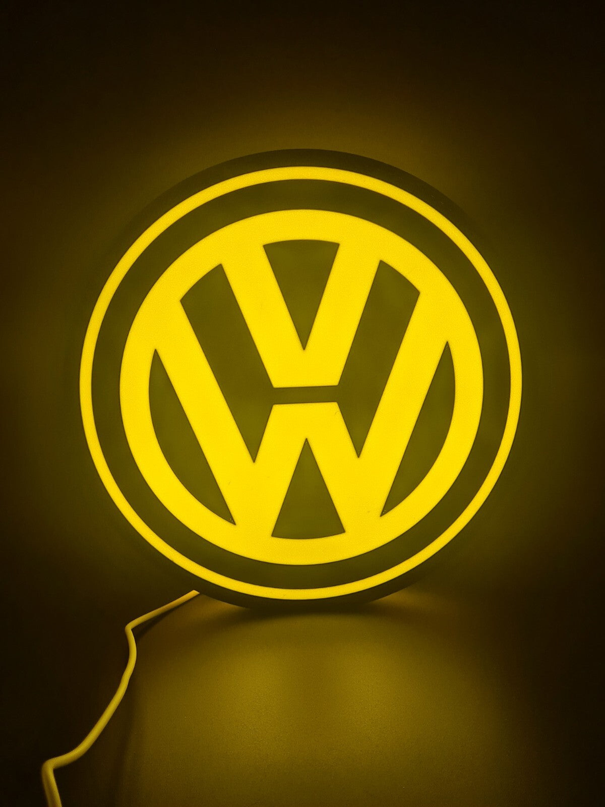 VW Yellow Light Box Sign