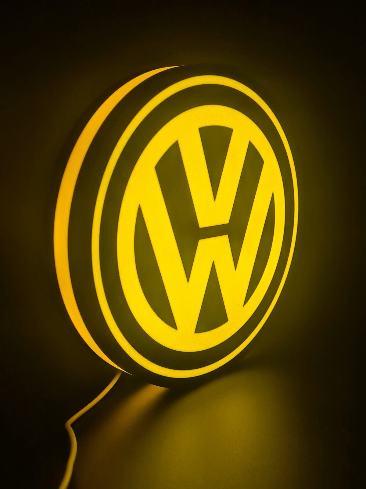 VW Yellow Light Box Sign