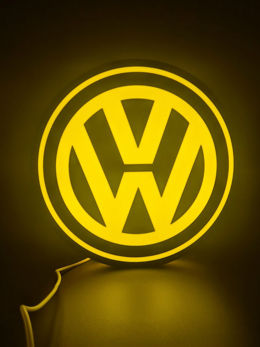 VW Yellow Light Box Sign